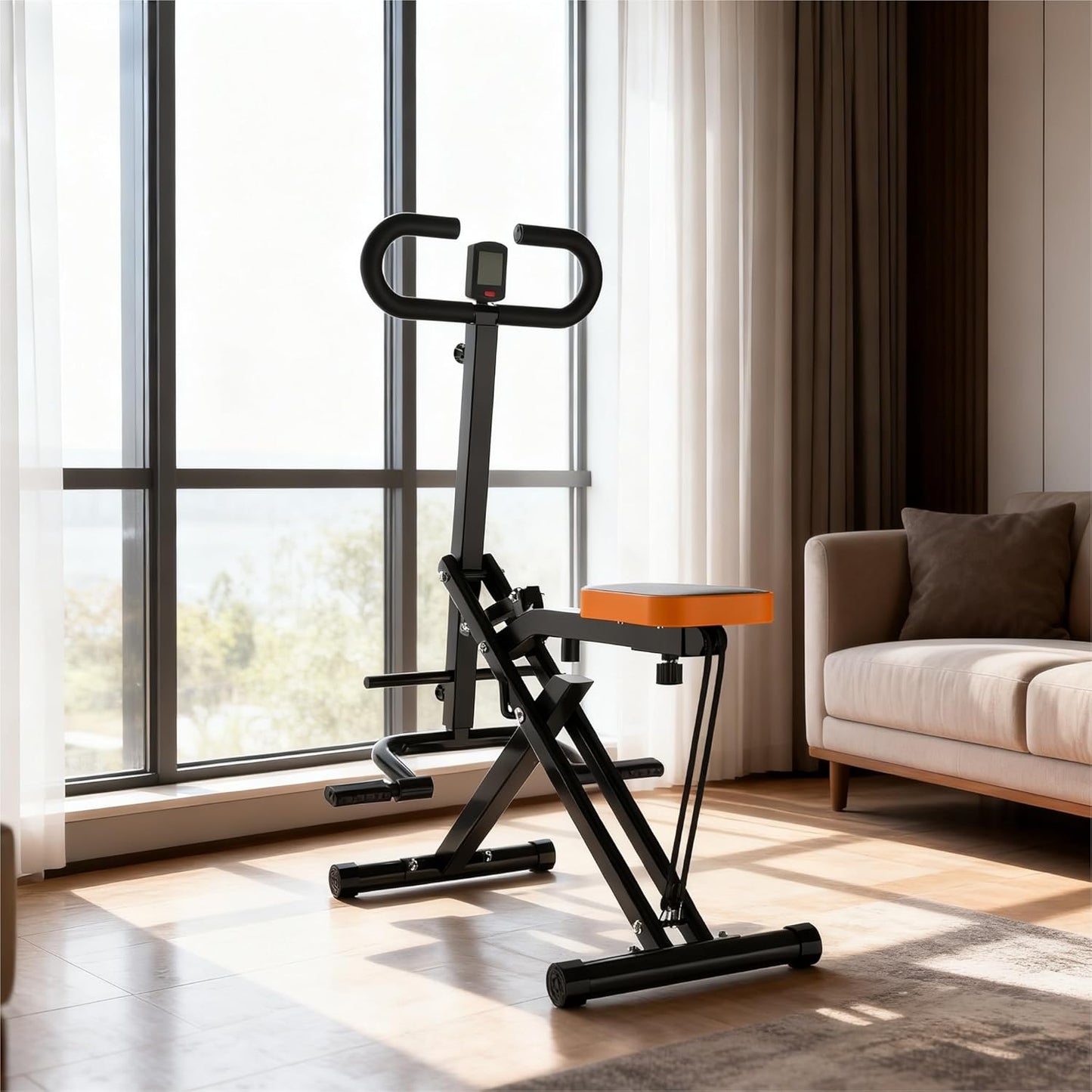 Squat Machine For Home, Assist Trainer For Glutes Workout Foldable With Resistance Bands, For Botty Glutes Butt Thighs, Ab Back Leg Press Hip Thrust For Home Gym Fitness-Black