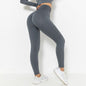 Seamless Knitted Solid Color Chest T-shirt Sports Running Fitness Yoga Wear Short-sleeved Top For Women